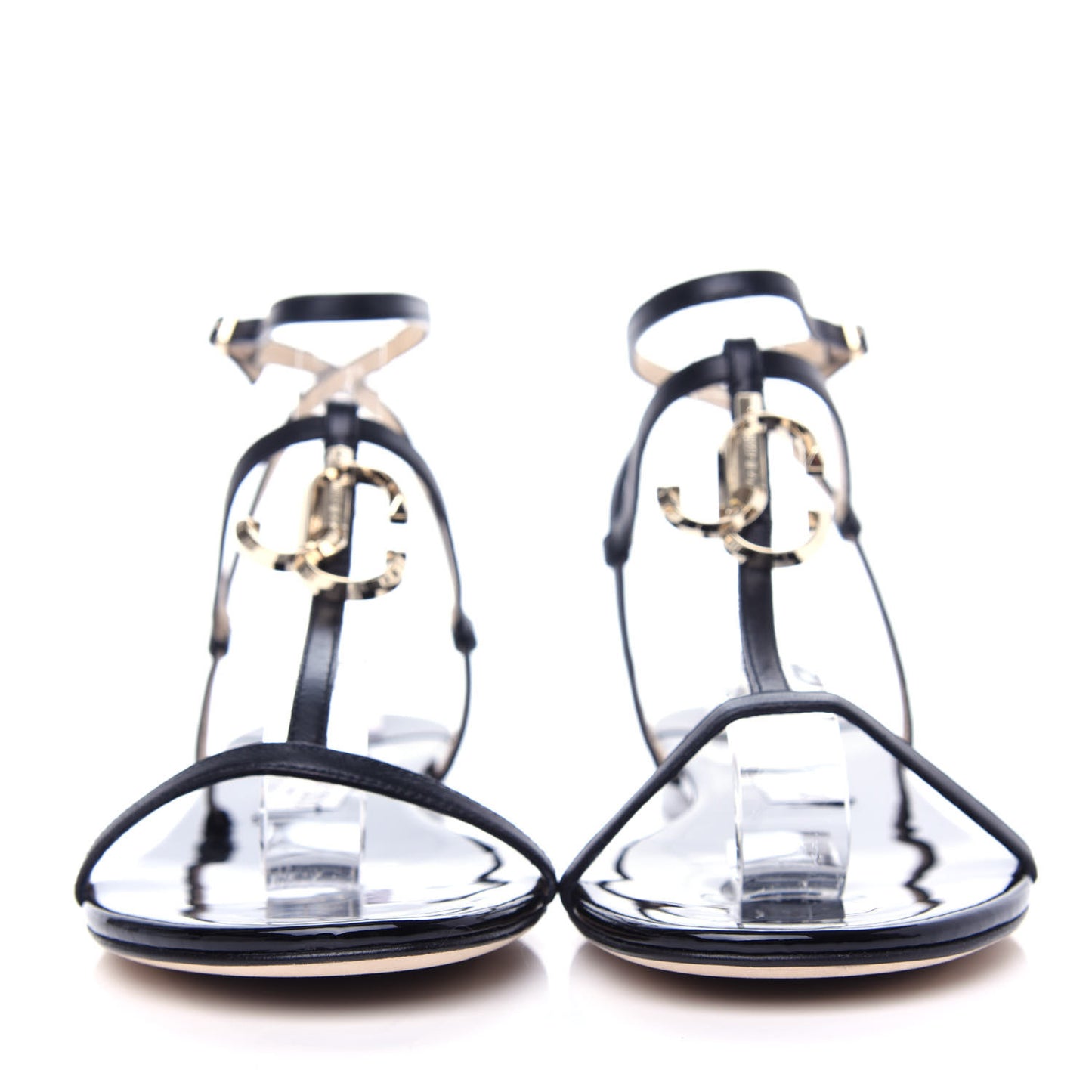 Nappa Patent Alodie Flat Sandals 39 Black