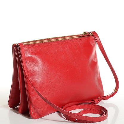 Celine Lambskin Large Trio Crossbody Bag Vermillion 3 of 8