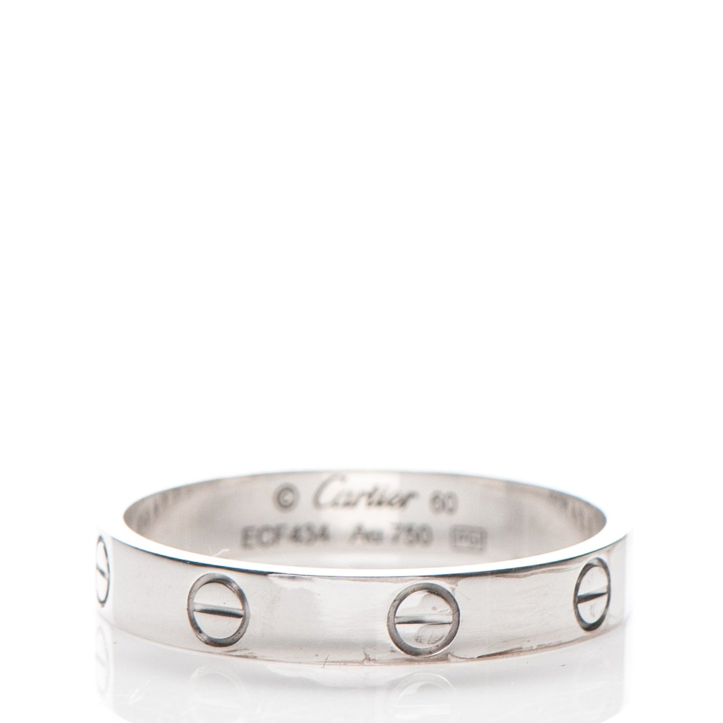 18K White Gold 4mm LOVE Wedding Band Ring 60 9