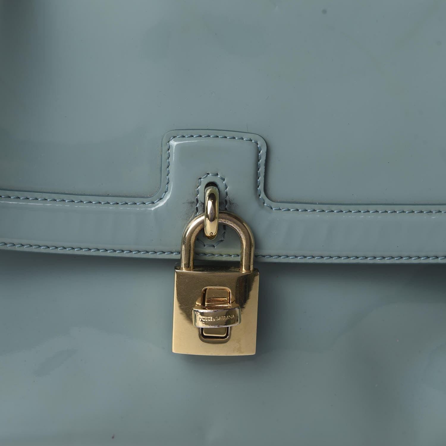 Dolce & Gabbana Patent Miss Dolce Satchel Light Blue 9 of 11