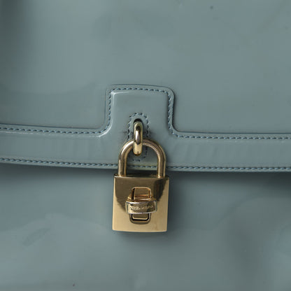 Dolce & Gabbana Patent Miss Dolce Satchel Light Blue 9 of 11