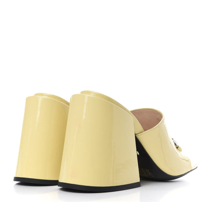 Gucci Patent Lexi Horsebit High-Heel Slide Sandals 37.5 Burro 4 of 12