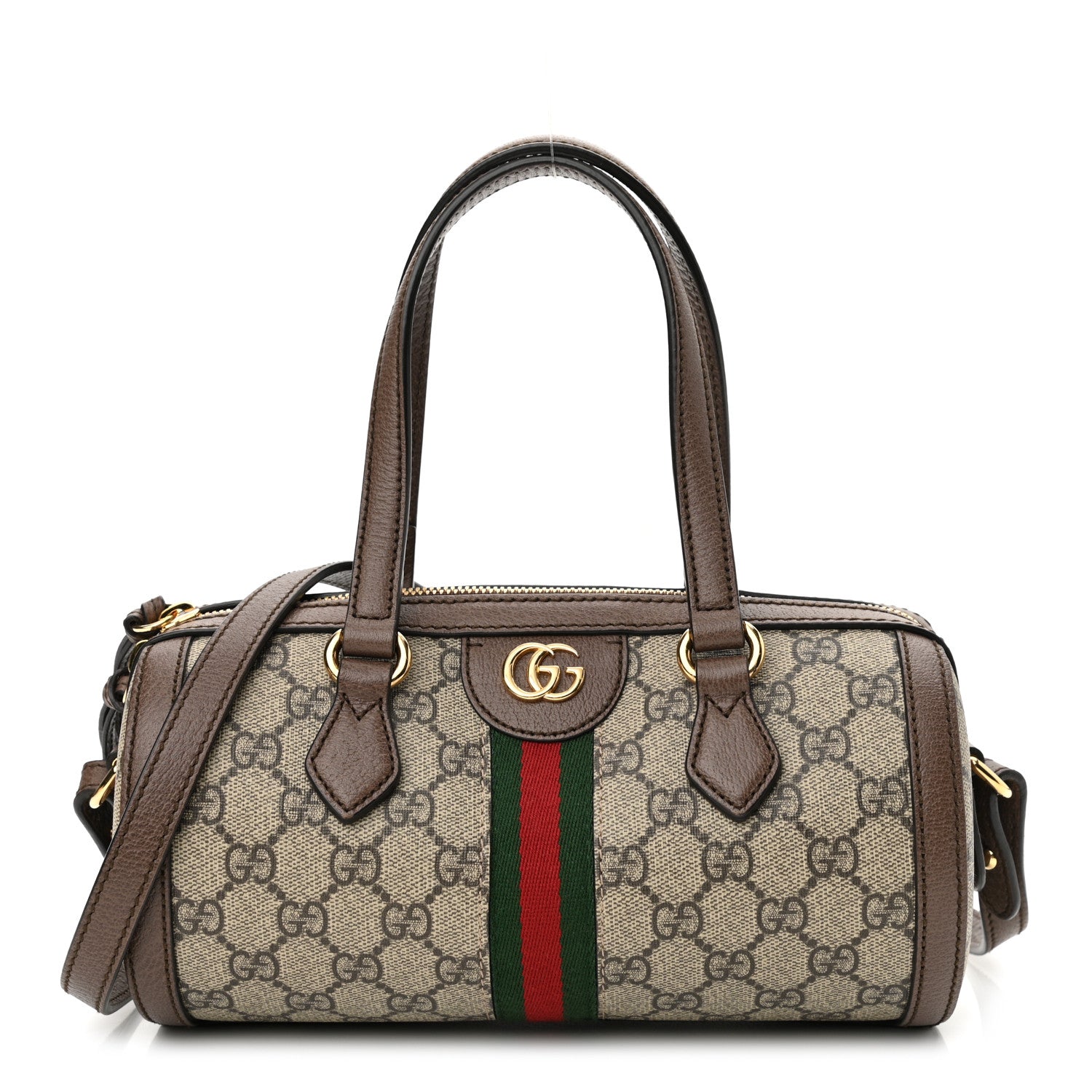 Gucci GG Supreme Monogram Web Small Ophidia Boston Bag Beige New Acero 1 of 10