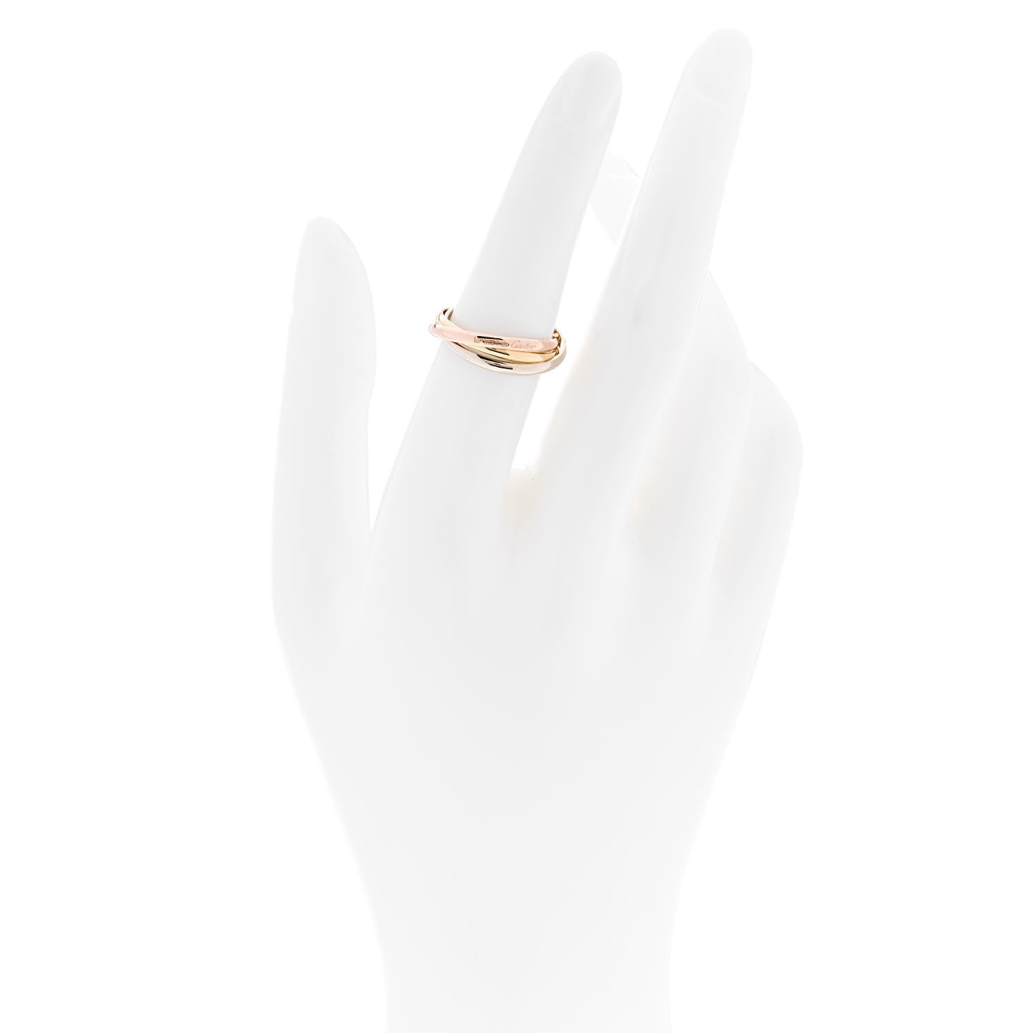 Cartier 18K Pink Yellow White Gold Extra Small Trinity Ring 52 6 2 of 6