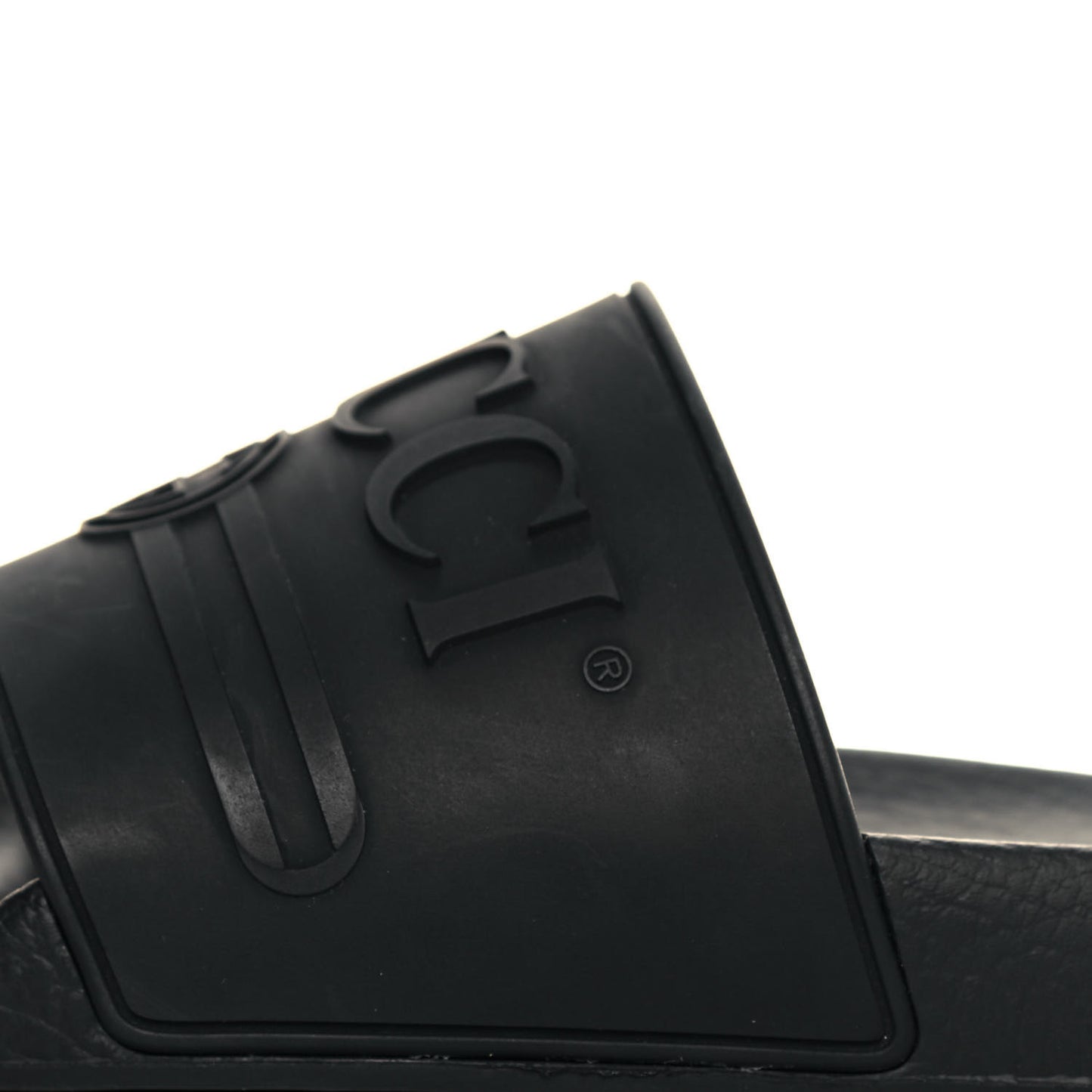 Rubber Womens Logo Slide Sandals 38 Black