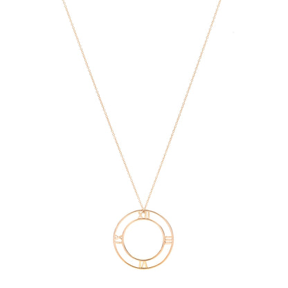 Tiffany 18K Rose Gold Medium Atlas Open Pendant Necklace 1 of 5
