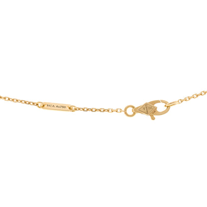 Van Cleef & Arpels 18K Yellow Gold Mother of Pearl Sweet Alhambra Pendant Necklace 4 of 5