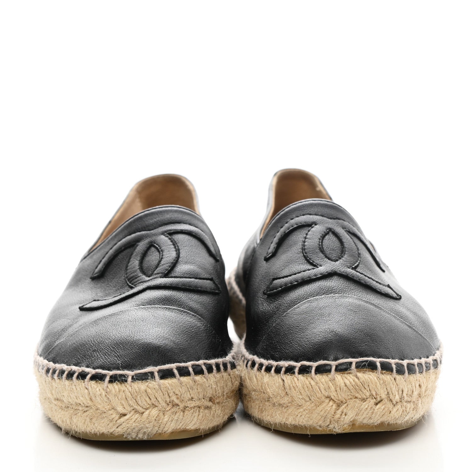 Chanel Lambskin CC Espadrilles 38 Black 2 of 13