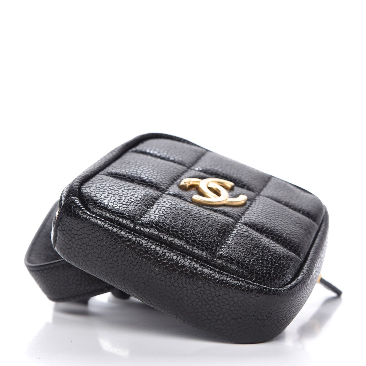 Caviar Quilted Coin Purse Belt Bag Black
