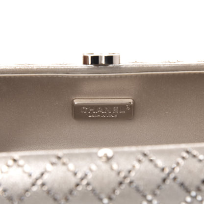 Chanel Iridescent Lambskin Crystal Quilted Clutch Silver 6 of 10