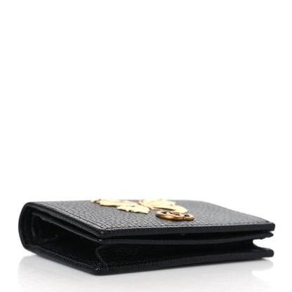 Gucci Pebbled Calfskin Butterfly Card Case Black 4 of 8