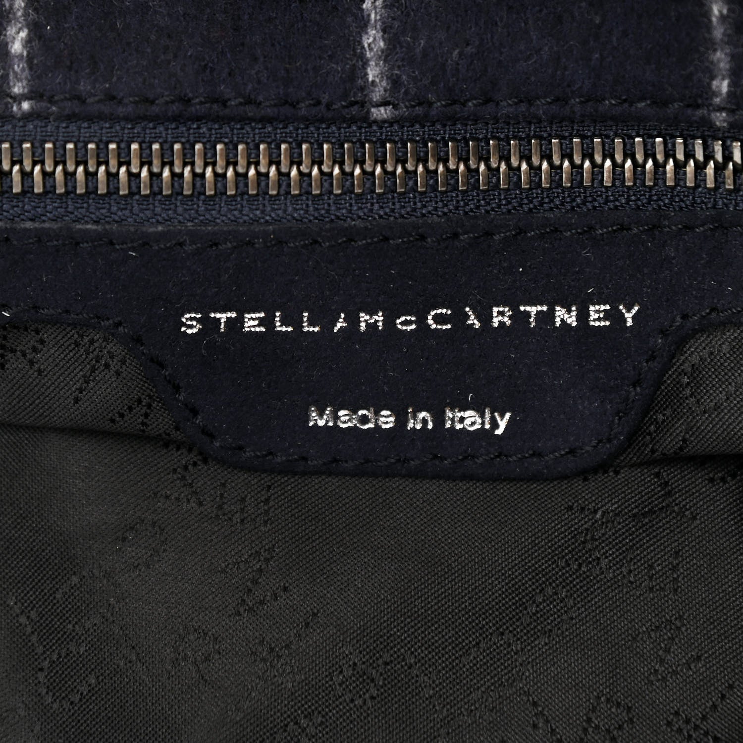 Stella McCartney Wool Stripe Falabella Fold Over Tote Navy 5 of 8