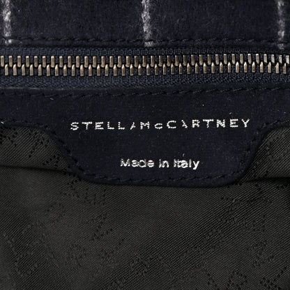 Stella McCartney Wool Stripe Falabella Fold Over Tote Navy 5 of 8
