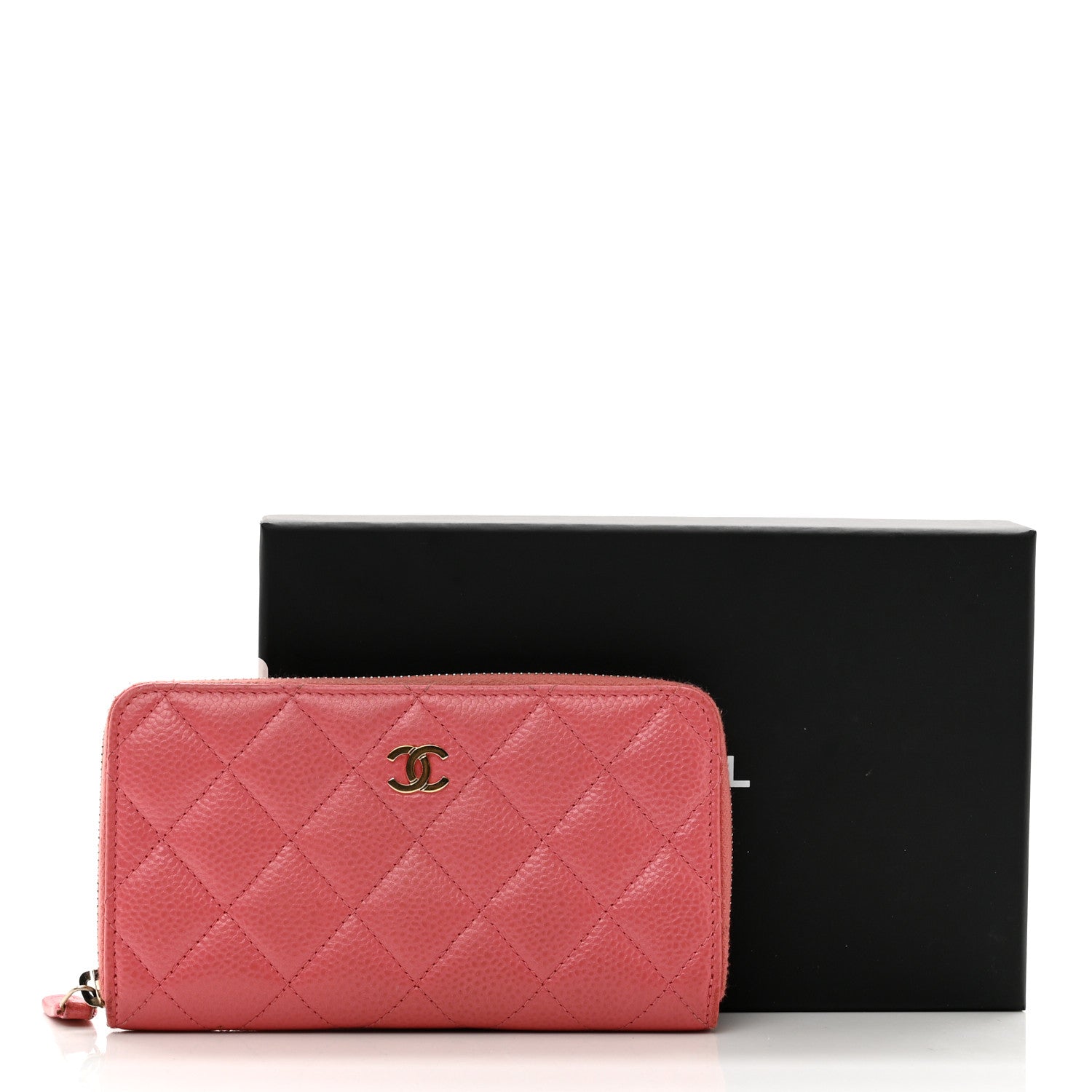 Chanel Caviar Quilted Medium Zip Around Wallet Pink 3 of 11