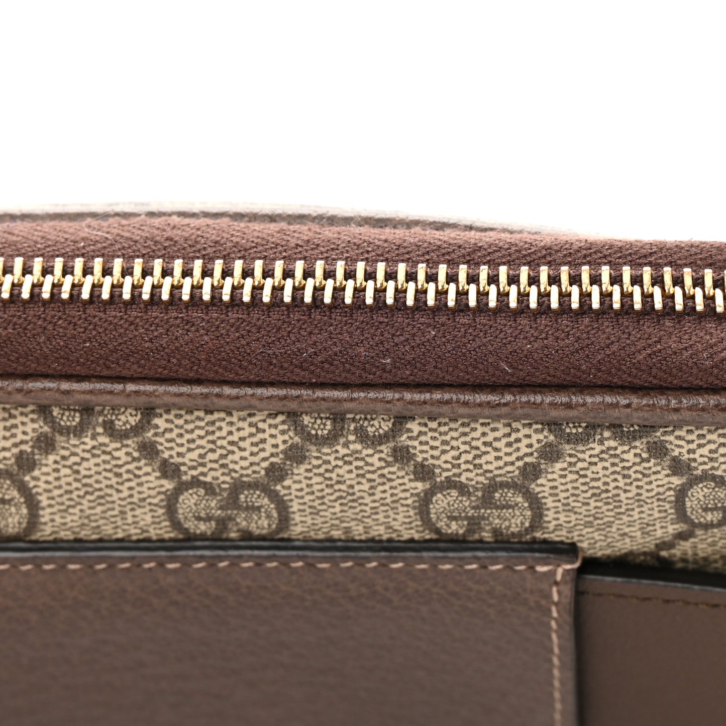 GG Supreme Monogram Ophidia Belted iPhone Case 95 38 Dark Brown