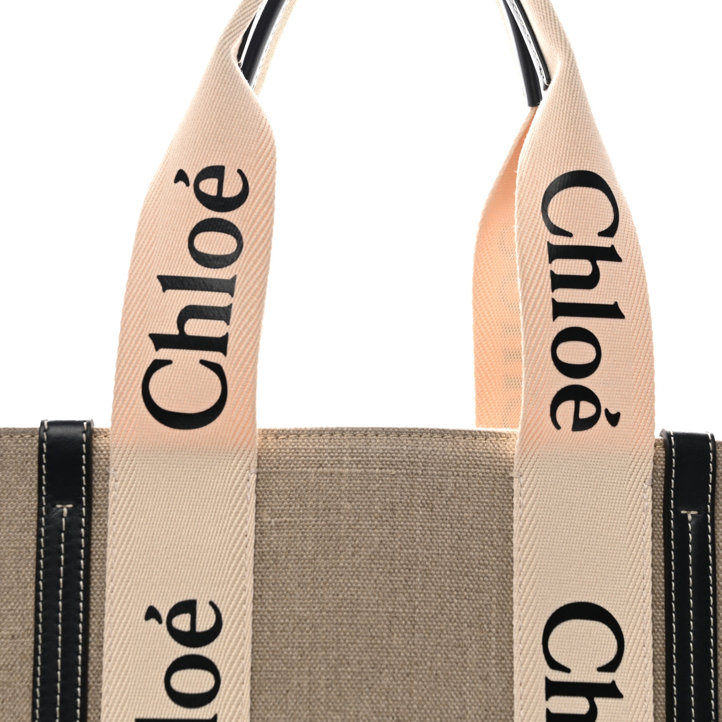 Cotton Calfskin Large Woody Ribbon Tote White Blue