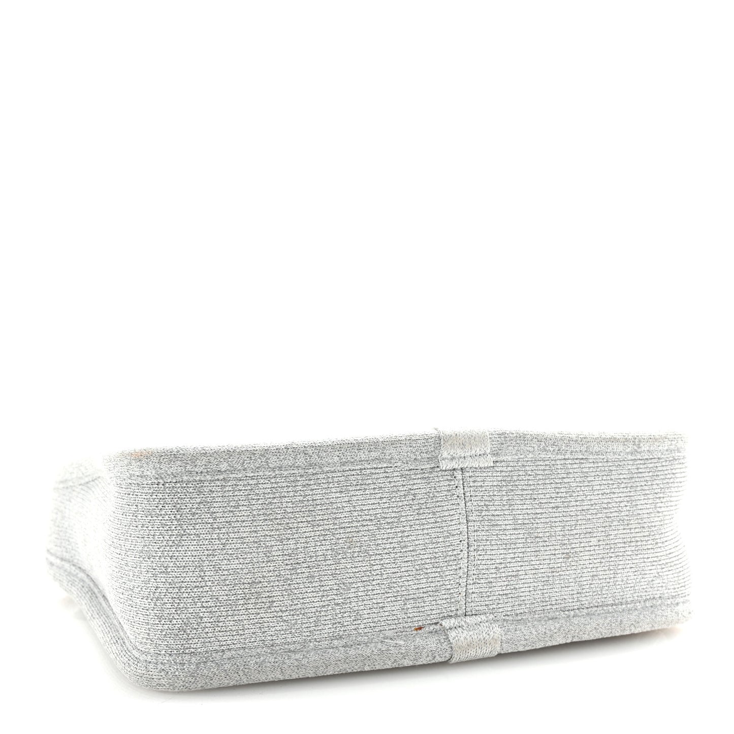 Metallic Ribbed Knit Small Ryan Bag Silver