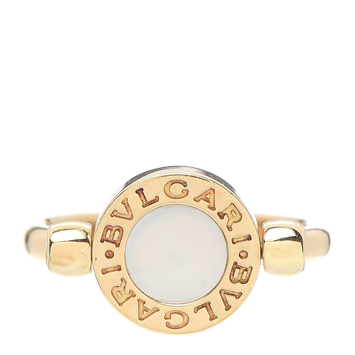 18K Yellow Gold Mother of Pearl Onyx BVLGARI BVLGARI Ring 52 6