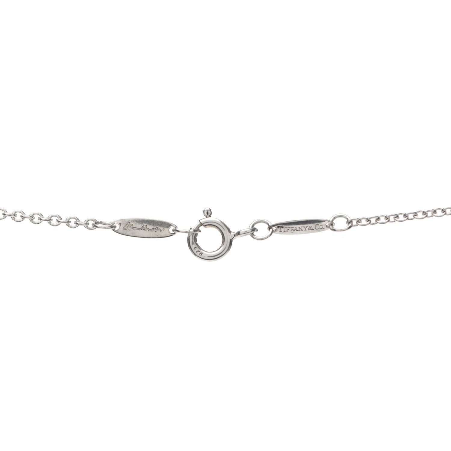 Tiffany Sterling Silver Diamond 22mm Elsa Peretti Open Heart Pendant Necklace 4 of 4