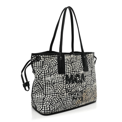 MCM Visetos Medium Liz Reversible Shopper Tote Black 5 of 17