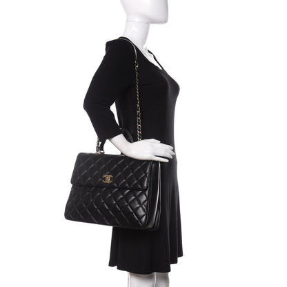 Chanel Lambskin Quilted Large Trendy CC Dual Handle Flap Bag Black 2 of 15