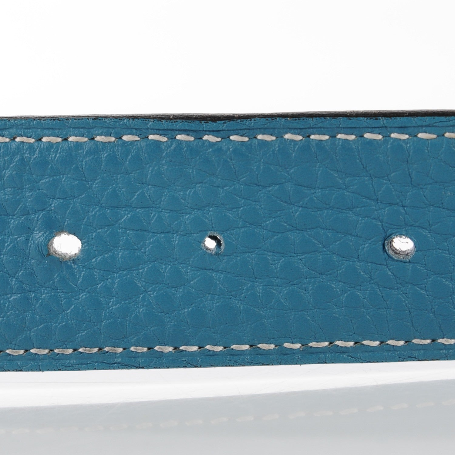 Hermes Box Togo 24mm H Belt 85 Black Blue Jean 4 of 14
