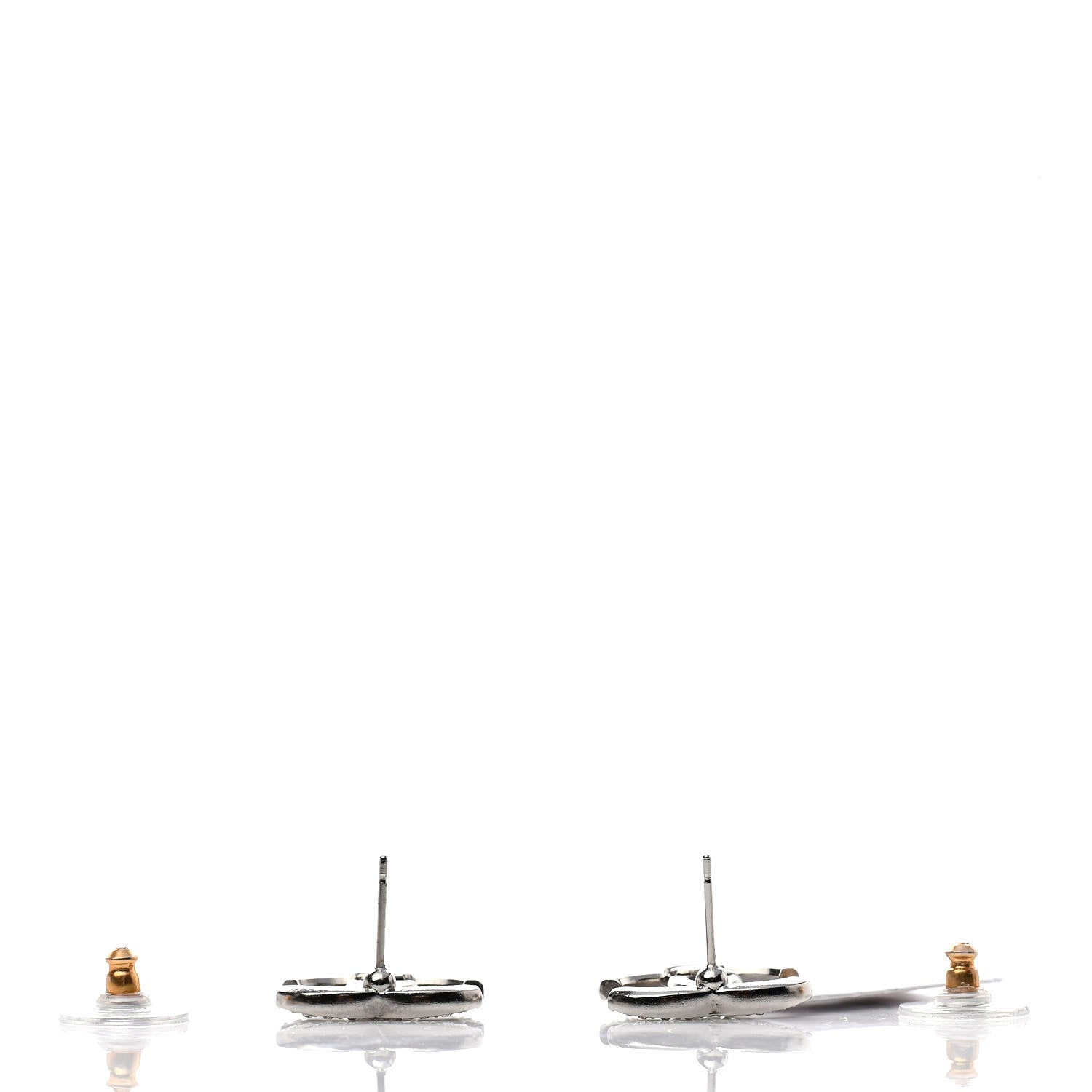 Chanel Crystal CC Earrings Silver 3 of 5