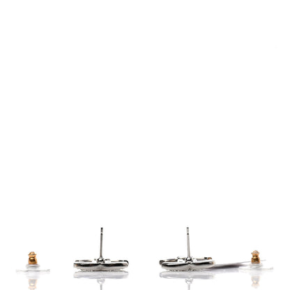 Chanel Crystal CC Earrings Silver 3 of 5