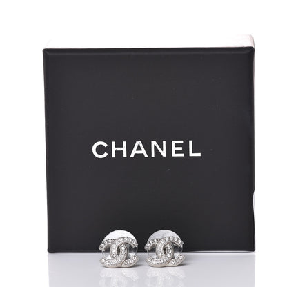 Chanel Crystal Mini Timeless CC Earrings Silver 6 of 6