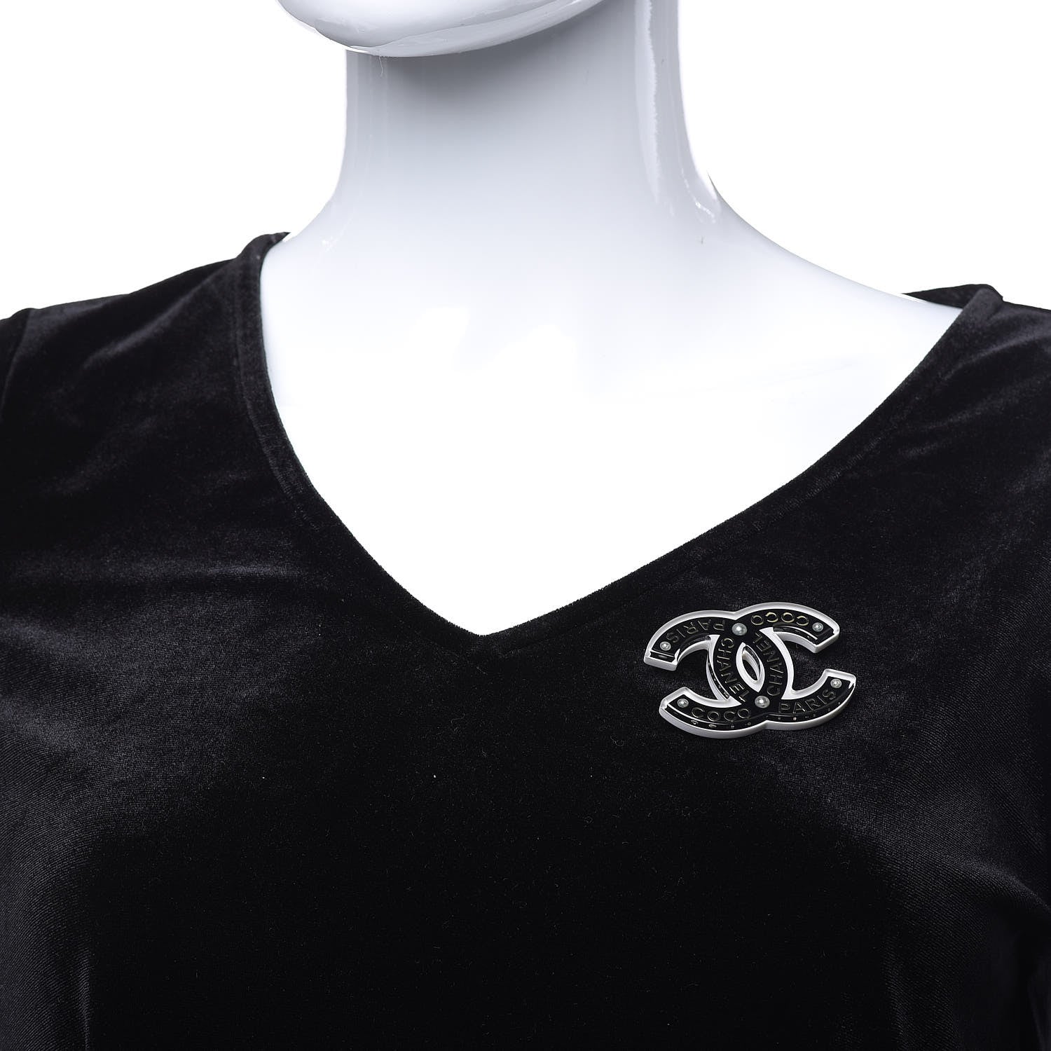 Chanel Resin Pearl CC Coco Brooch Black 2 of 5