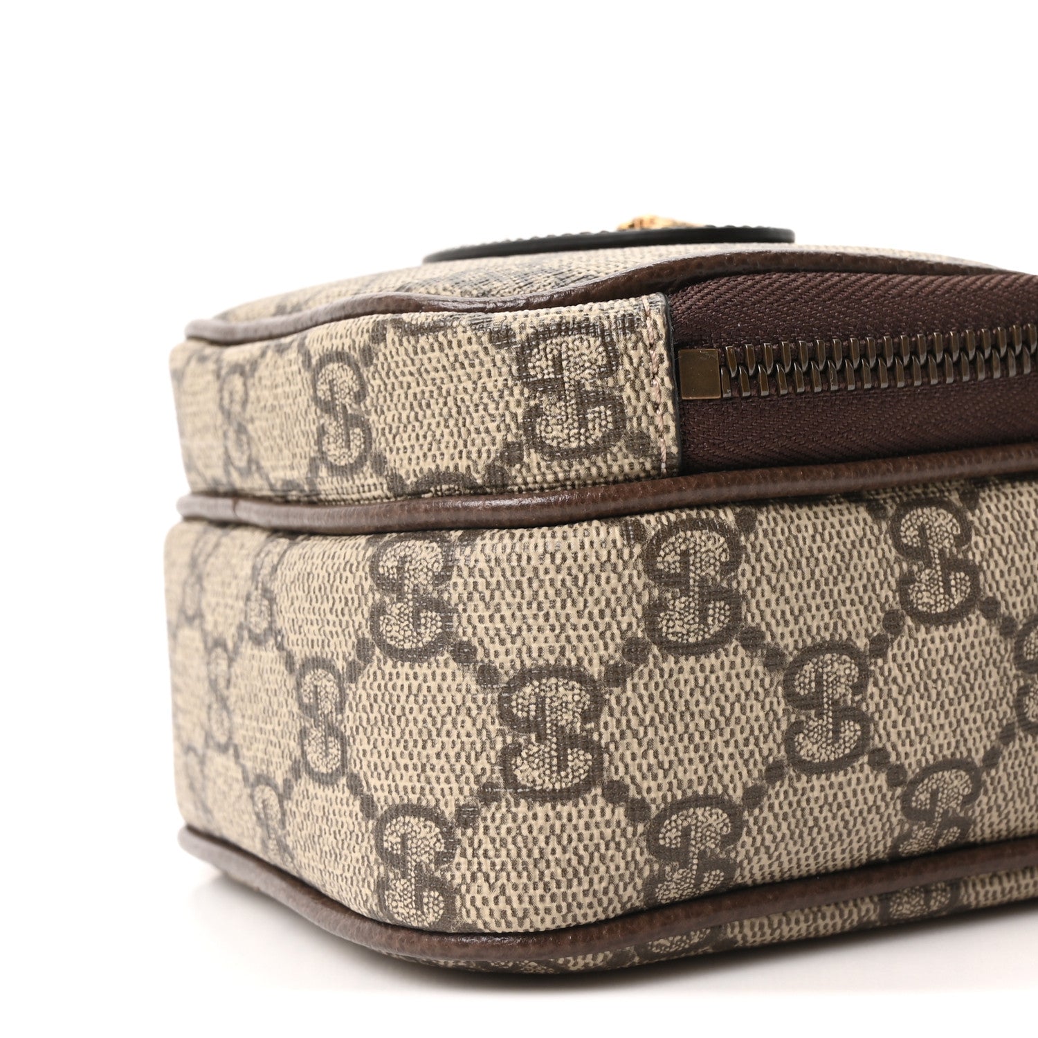 Gucci GG Supreme Monogram Mini Neo Vintage Double Zip Messenger Bag Beige New Acero Crop 9 of 9