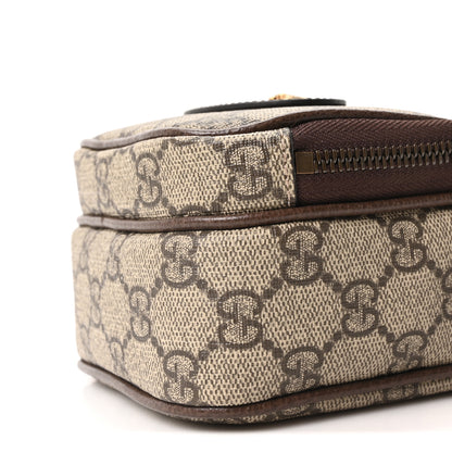 Gucci GG Supreme Monogram Mini Neo Vintage Double Zip Messenger Bag Beige New Acero Crop 9 of 9