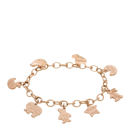 Tiffany 18K Rose Gold Clasping Link 8 Charm Bracelet 2 of 6