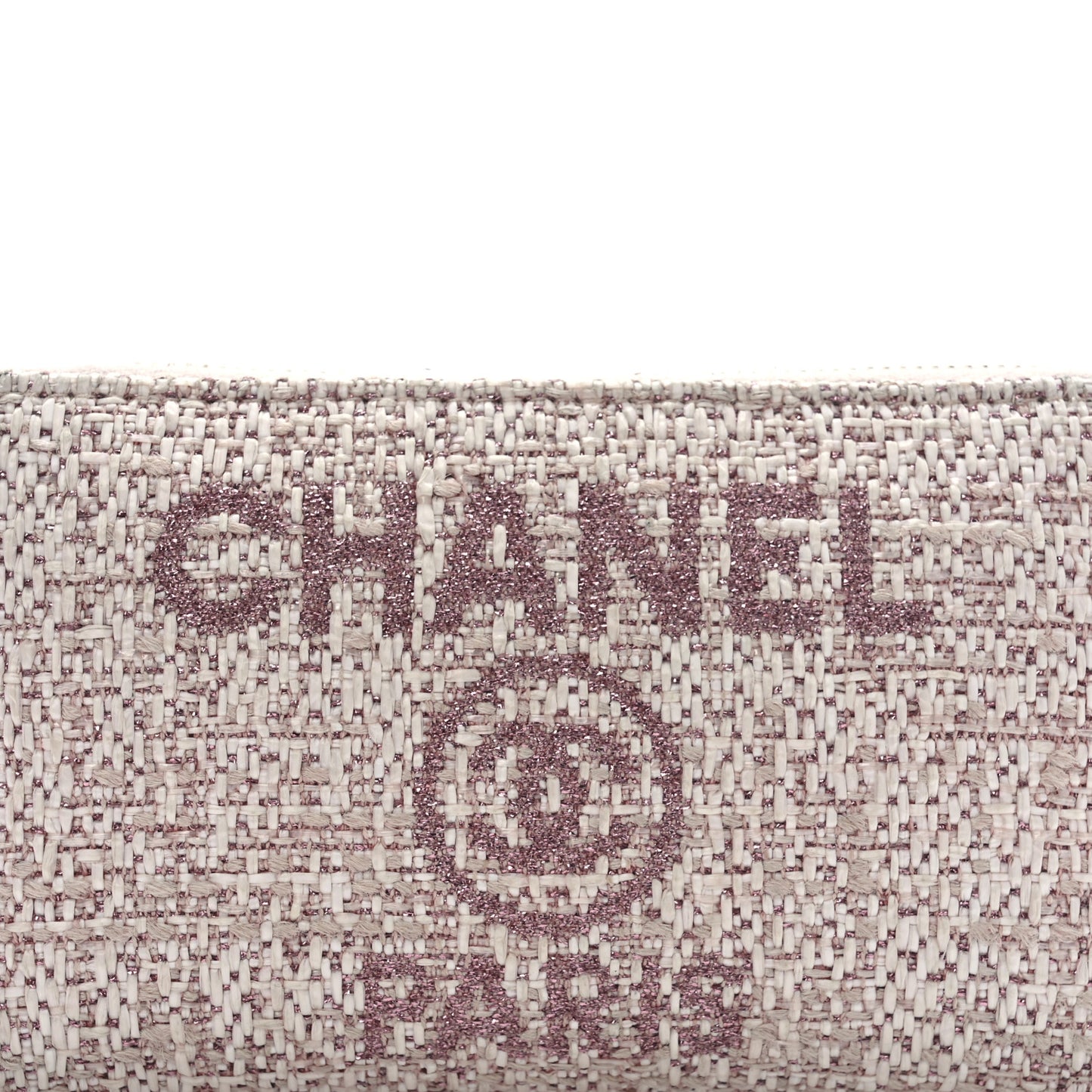 Lurex Canvas Deauville Medium Zip Around Wallet Pink