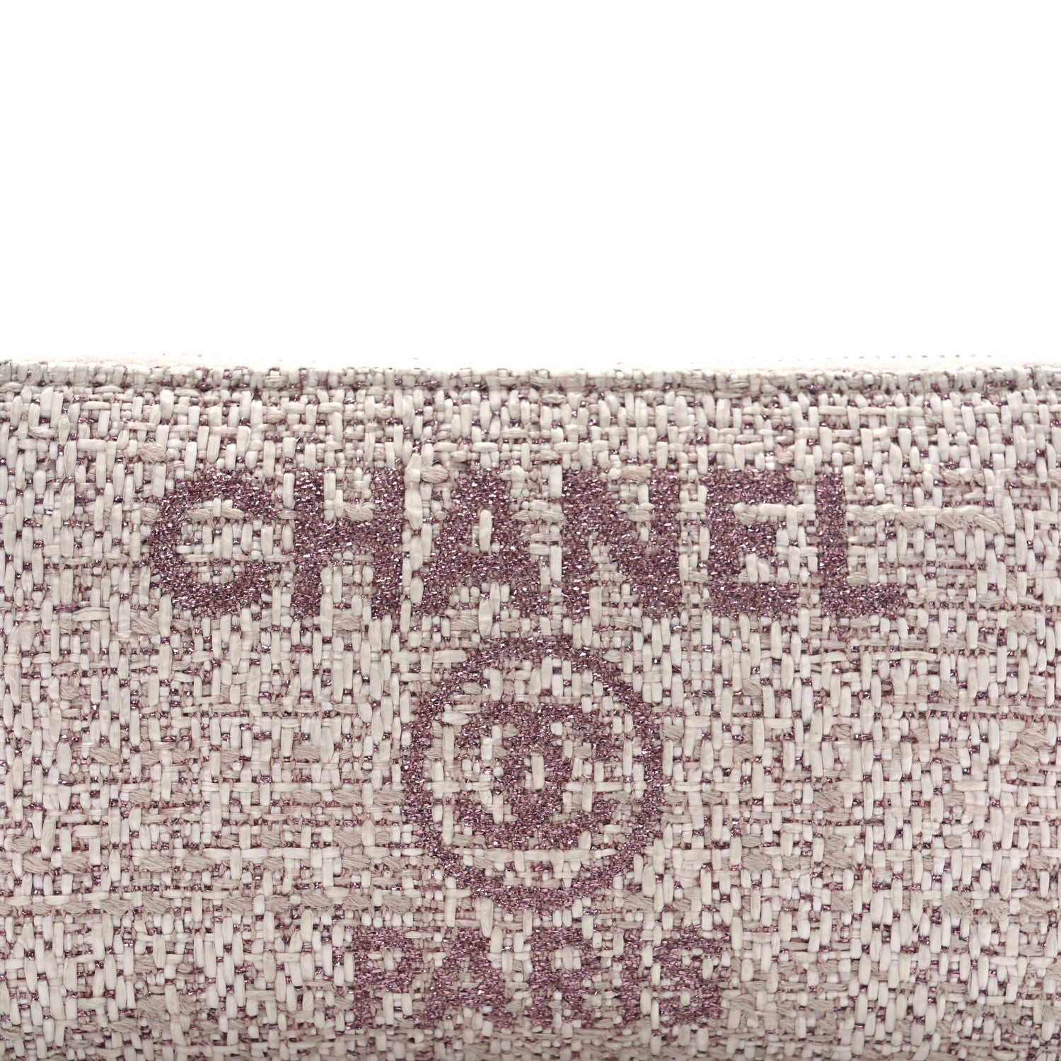 Chanel Lurex Canvas Deauville Medium Zip Around Wallet Pink 9 of 11