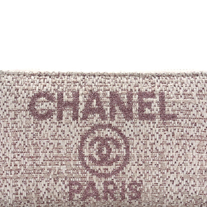 Chanel Lurex Canvas Deauville Medium Zip Around Wallet Pink 9 of 11