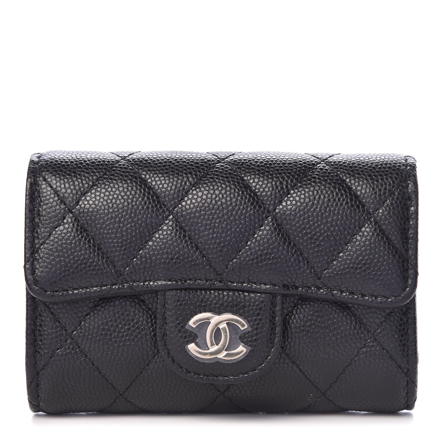 Caviar Quilted Classic 4 Key Holder Wallet Black