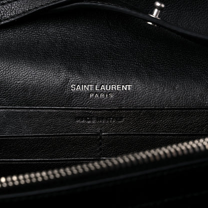 Saint Laurent Lambskin Bandana Studded Monogram Chain Wallet Black 6 of 15
