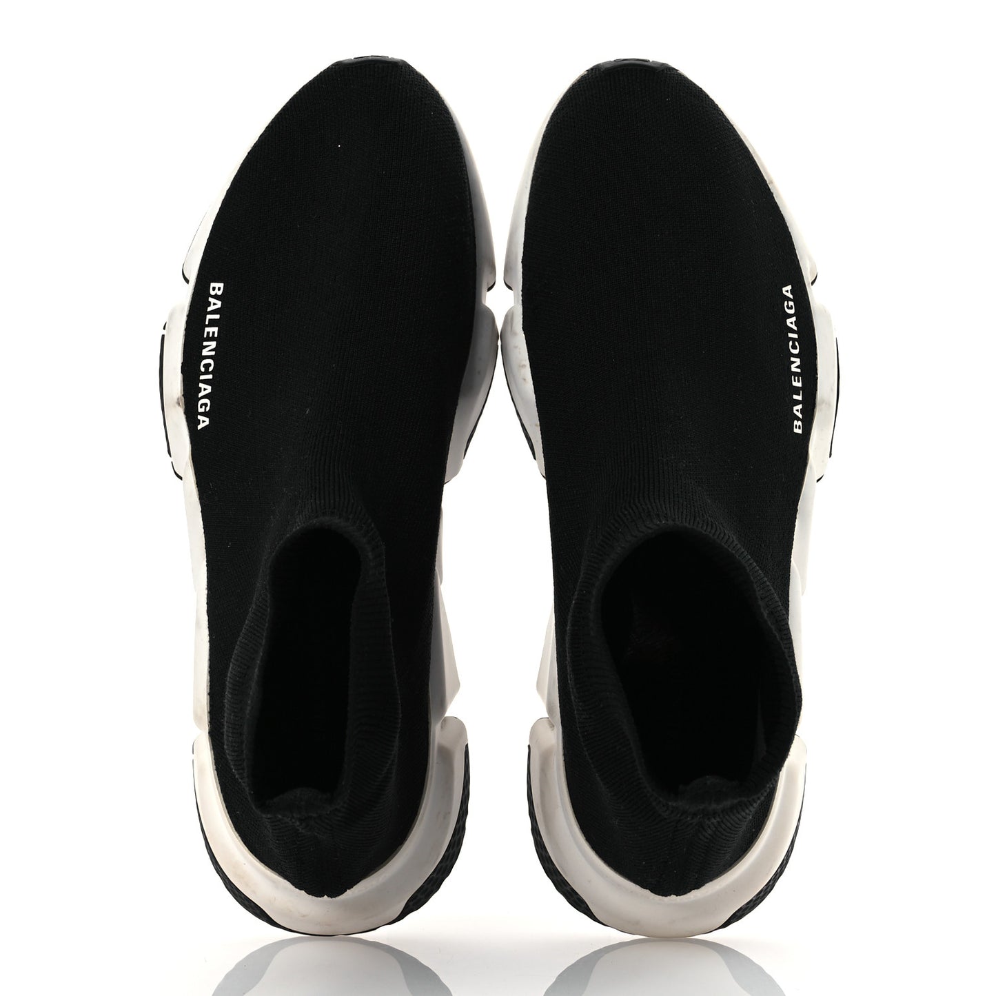 Technical 3D Recycled Knit Bi-Color Sole Womens Speed 2.0 Sneakers 40 Black White