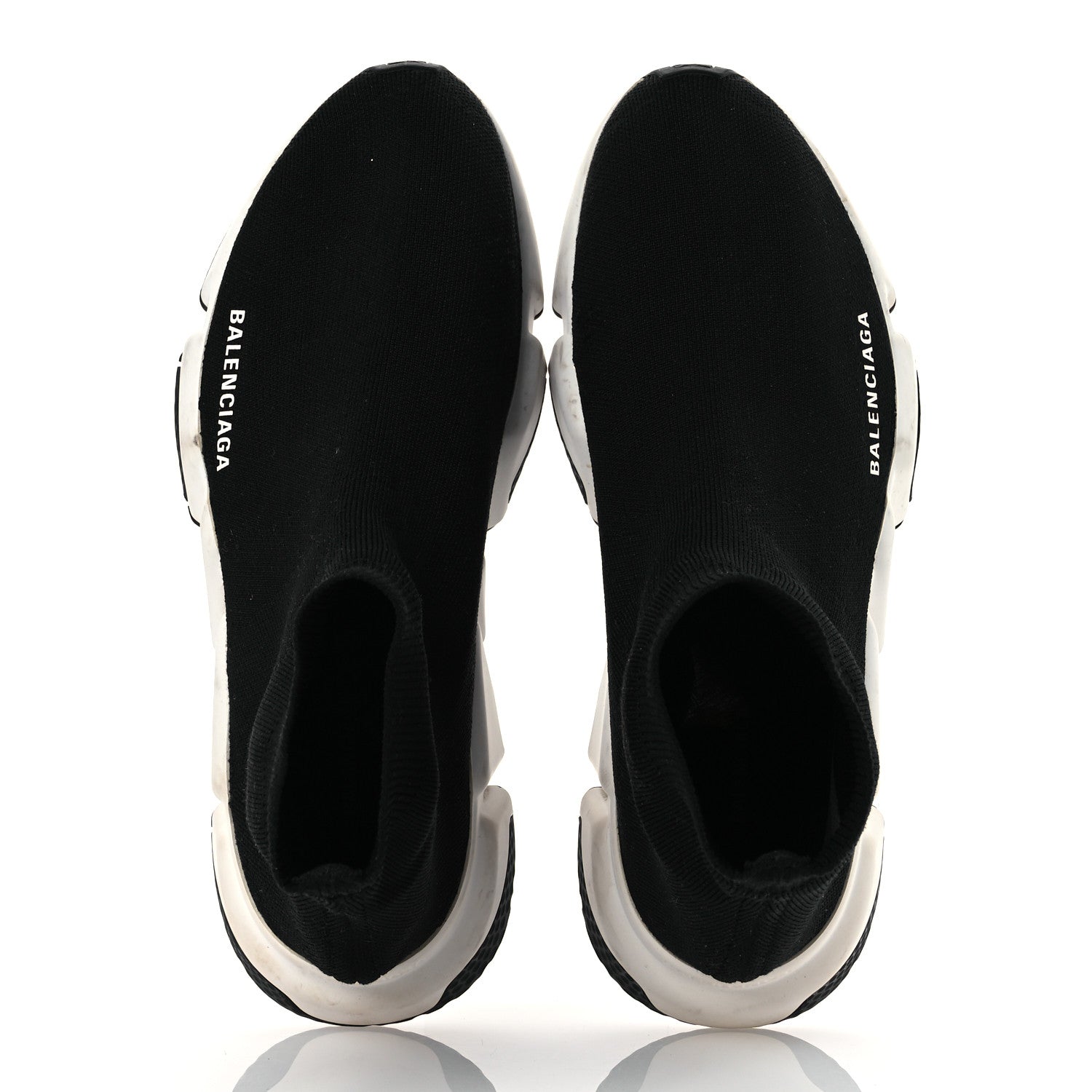 Balenciaga Technical 3D Recycled Knit Bi-Color Sole Womens Speed 2.0 Sneakers 40 Black White 2 of 12