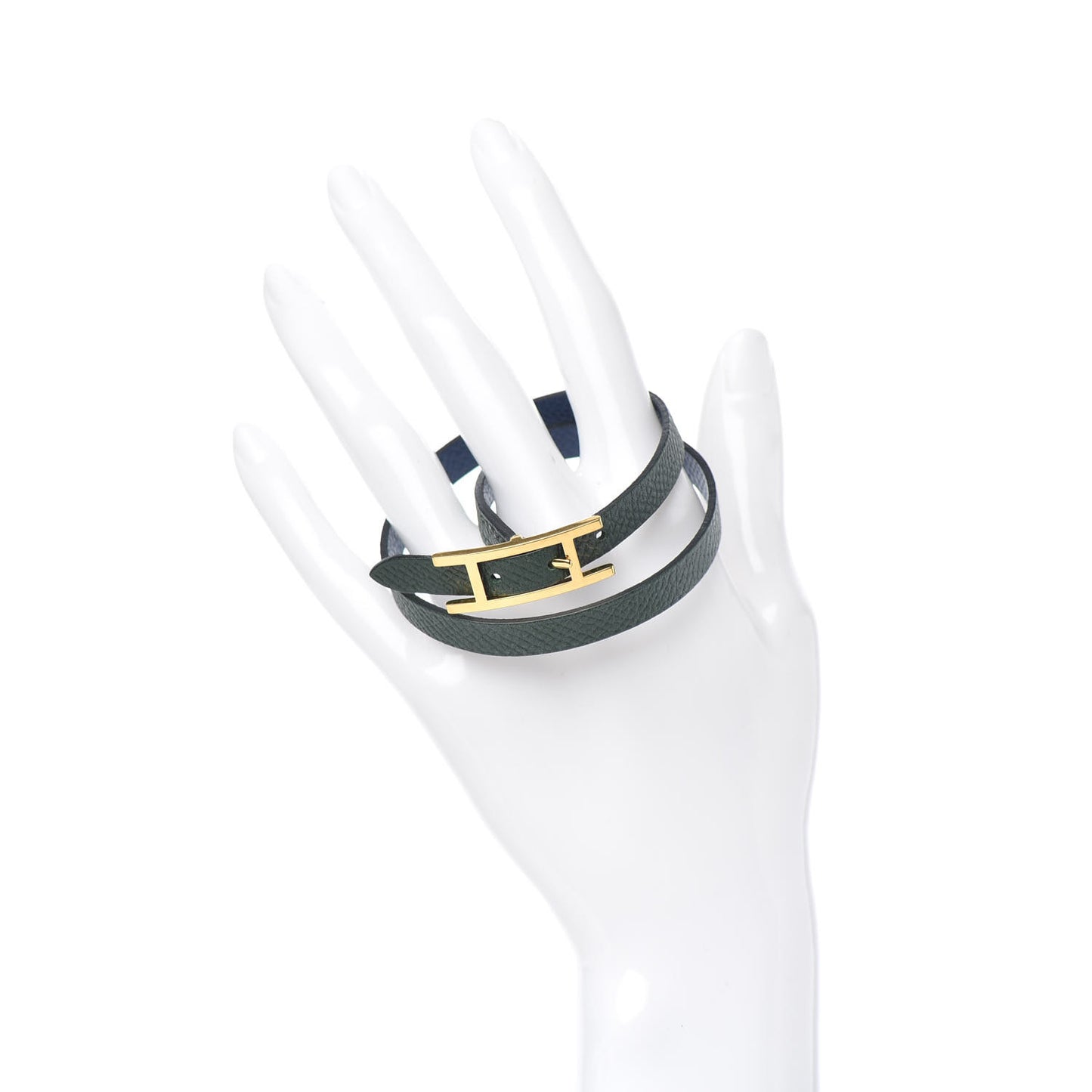 Epsom Behapi Double Tour Bracelet XS Bleu Saphir Vert Anglais