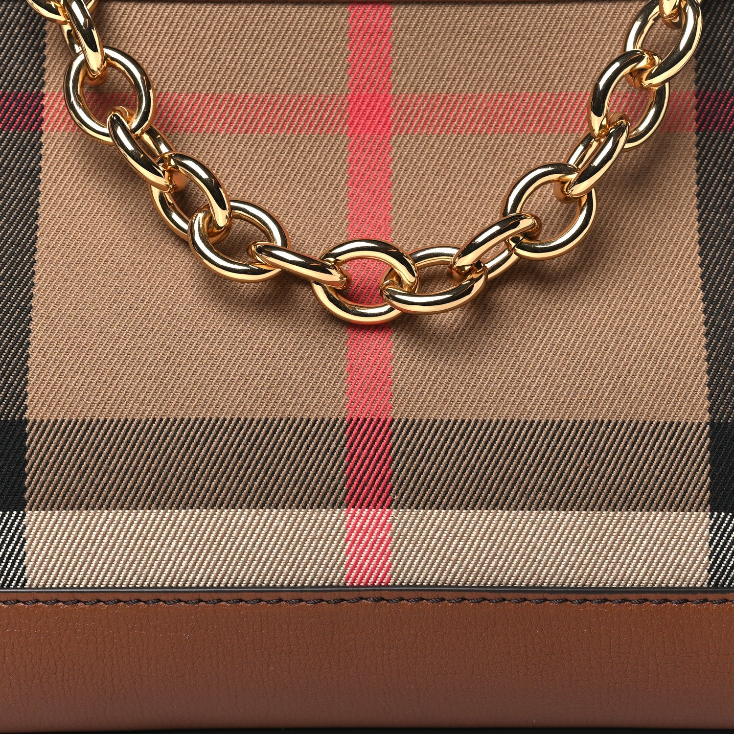 Burberry Derby House Check Abingdon Convertible Clutch Tan 7 of 9