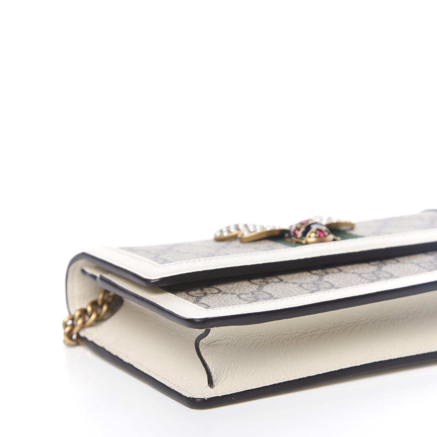 Gucci GG Supreme Monogram Web Queen Margaret Chain Wallet White 8 of 11