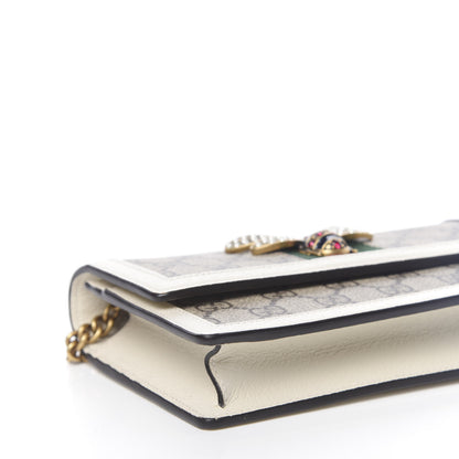 Gucci GG Supreme Monogram Web Queen Margaret Chain Wallet White 8 of 11
