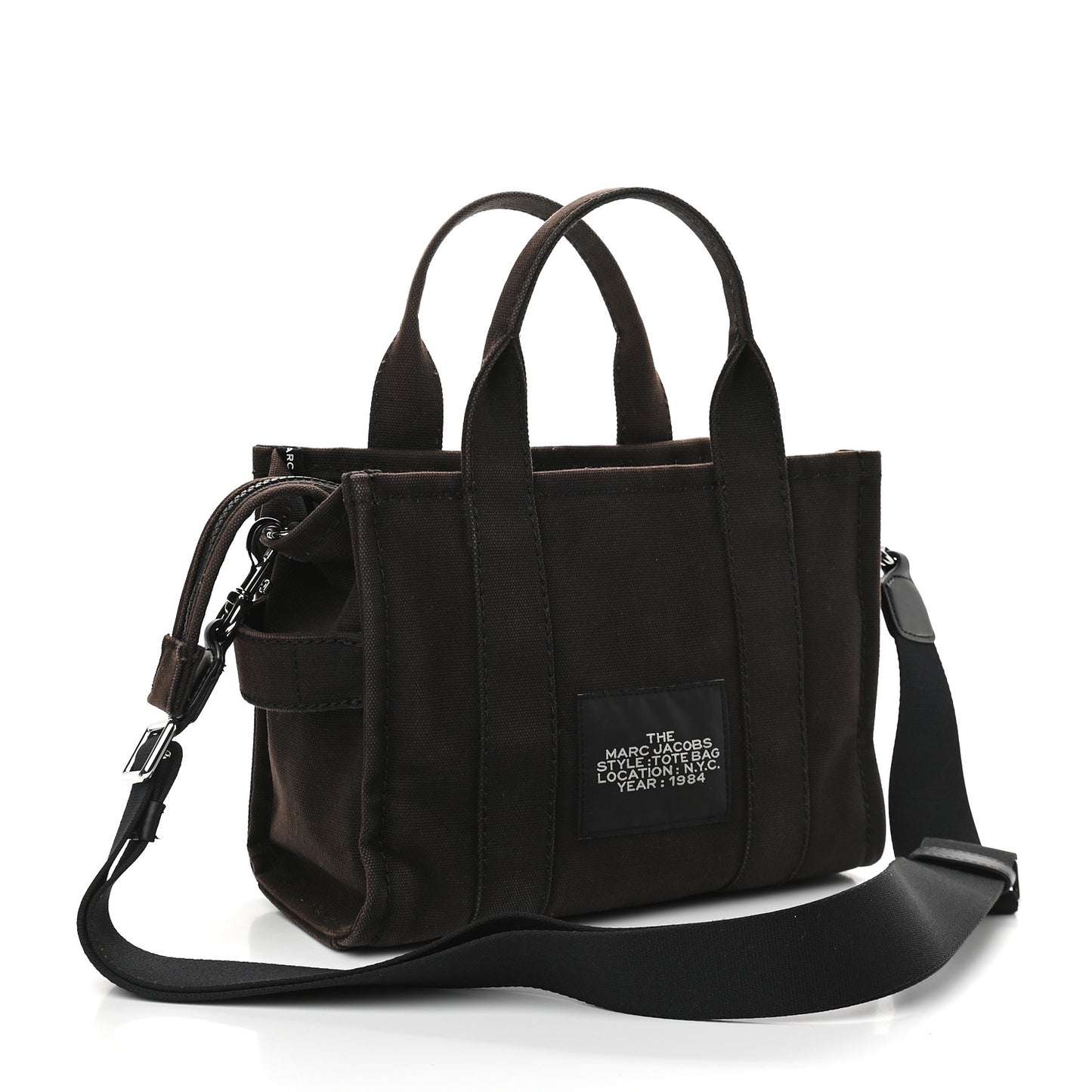 Cotton Canvas Mini The Traveler Tote Bag Black