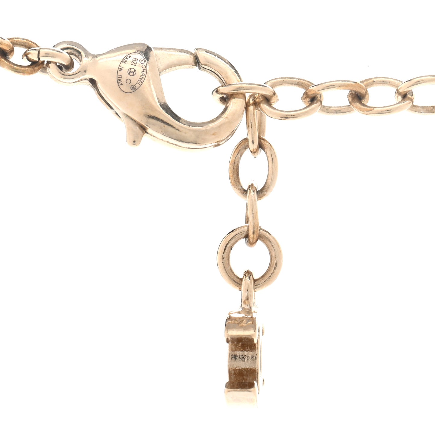 Crystal Pearl Nefertiti CC Pendant Necklace Gold