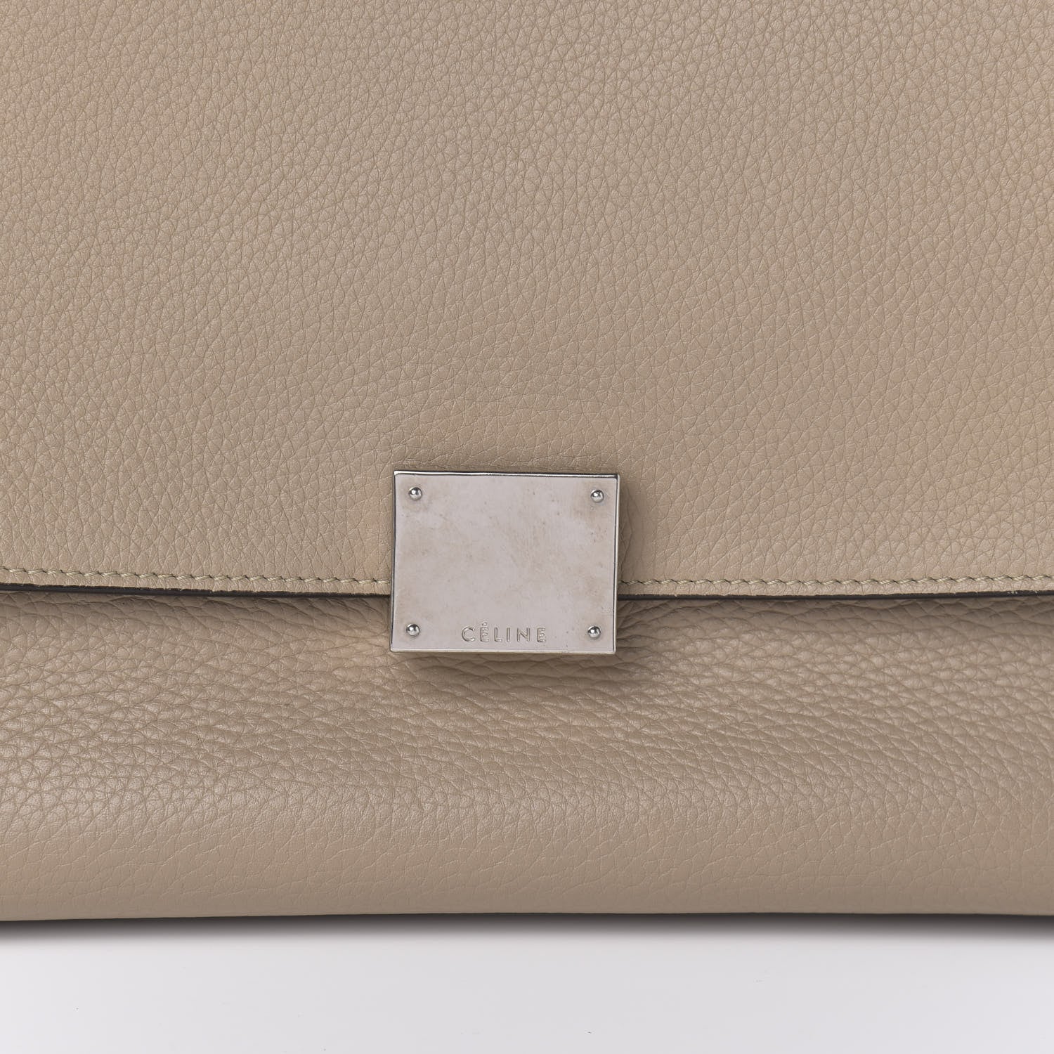 Celine Drummed Calfskin Suede Medium Trapeze Dune 10 of 10