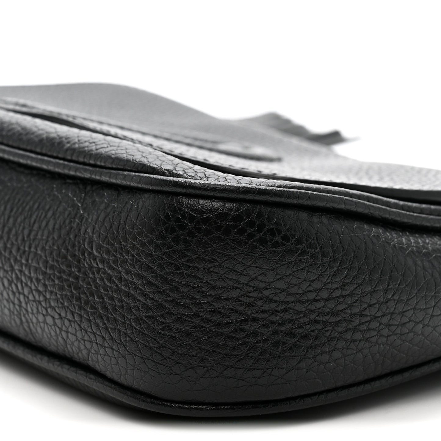 Pebbled Calfskin Medium Soho Flap Crossbody Black