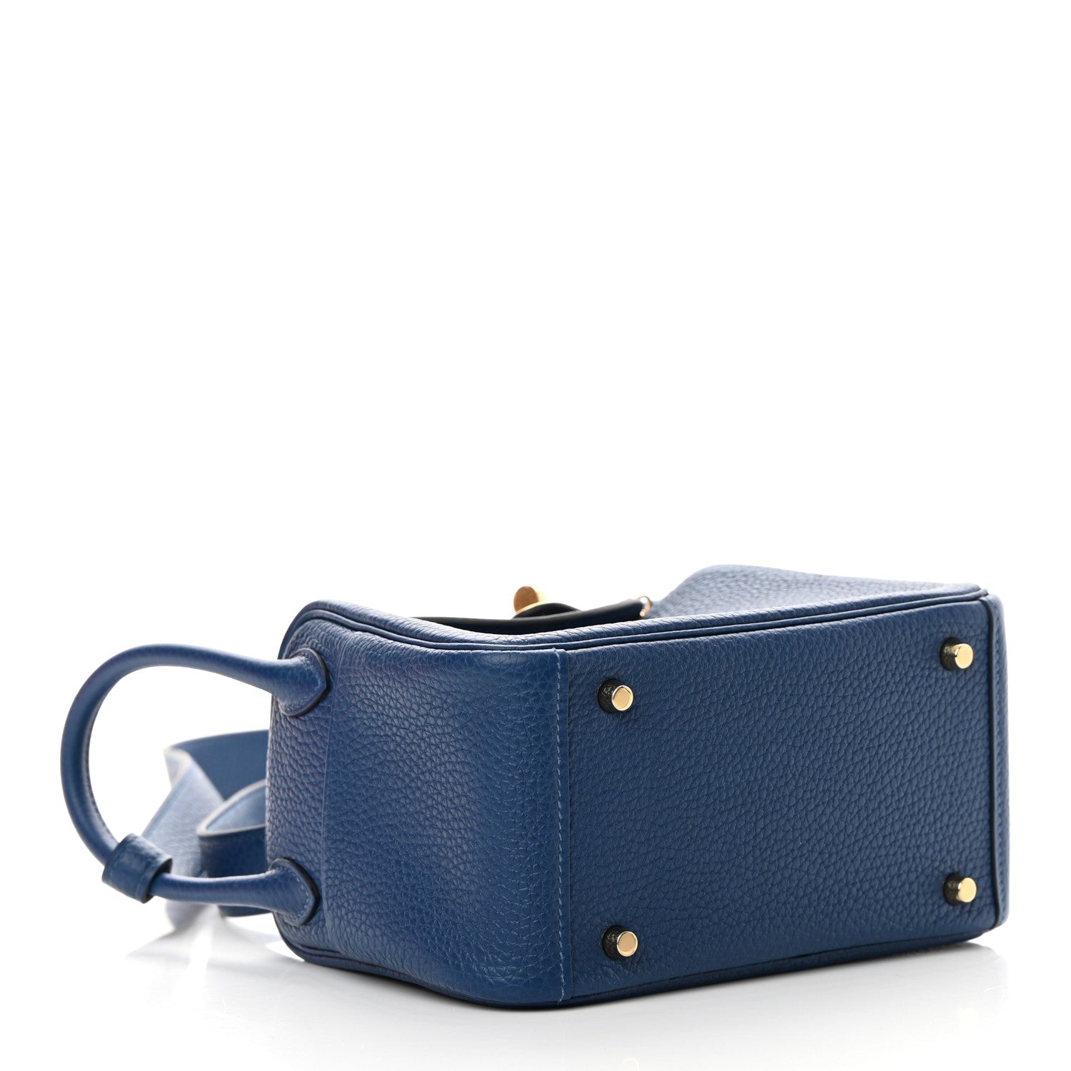 Hermes Taurillon Clemence Mini Lindy 20 Deep Bleu 4 of 11