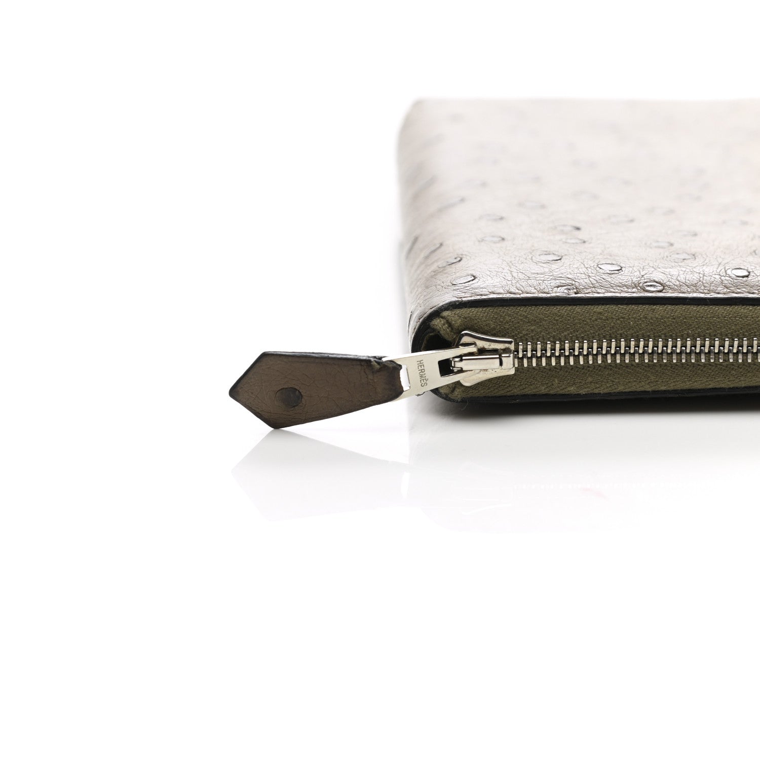 Hermes Ostrich Azap Wallet Gris Tourterelle 12 of 13